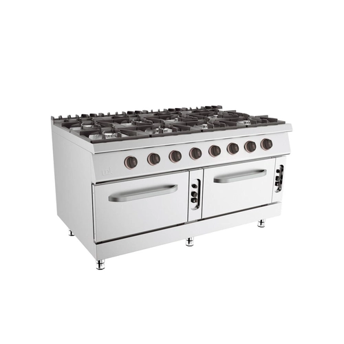Cocina UDFO78FG, Gas, 8 Quemadores, 2 Hornos Gas, Eficiencia Energética, 5700.007 - 5700.007