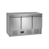 Mesa Fría Saladette GN1/1, SA1365 S/S, 368 L, 1365 x 700 x 877 mm, +2 a +10 °C, 3 Puertas Batientes Macizas - Tefcold
