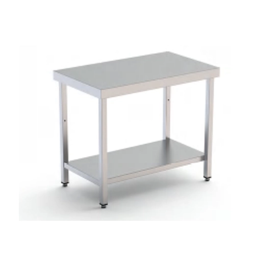 Mesa Inox Sin Peto y 1 Estante, TLG 125, 1200 mm, Acero Inoxidable AISI 304 - TLG 125