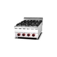 Cocina a Gas, 4 Quemadores, Sobre Encimera, 4 Fuegos, 26 kW, HGR-605 HS - HS HOSTELERIA