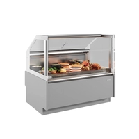 Vitrina Experience Caliente, plana, servicio asistido, vitrina estrecha cristal recto para productos calientes, +65°C, VEE 12 HT - Infrico