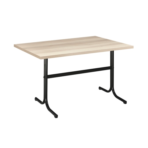 Mesa Interior, PLASENCIA ACA, Acacia, Acero, Armazón Plastificado Negro, Tablero de Melamina Nogal, 110x70 cm - PLASENCIA ACA