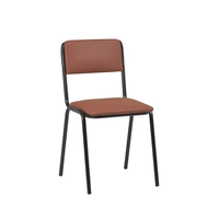 PACK 4 - Silla Interior Armazón Plastificado Negro con Asiento y Respaldo Tapizado - EDNA - Clima Hostelería