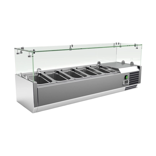 Vitrine de Balcão VRX1200330FG, 1200 mm, 5 Cubas - VRX1200330FG