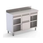 Mueble Cafetero CST60150D2S, 1500 mm, Acero Inoxidable - CST60150D2S