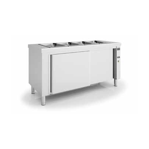 Mueble Baño María Húmedo con Reserva Neutra, MBMN-120, 1200 mm, 3 GN 1/1-200 - MBMN-120