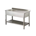 Mesa De Trabajo, Mural Con Fregadero, Acero Inoxidable Serie SN710DL/SN712DL/SN714DL - Casfri