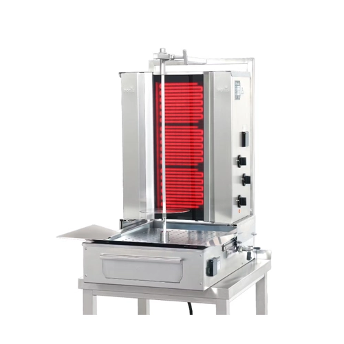Grill Eléctrico con vidirio cerámico - POTIS F CE3 400/230V 5,7 kW con Motor inferior 11,5 W, elementos calefactores móviles, completo - POTIS F CE3