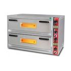 Horno eléctrico para pizzería serie complet - bicámara, 2 cámaras, 2 pisos de cocción 4+4, 6 pizzas de 30 cm por piso, COM-6+6-H - Casfri