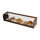 Vitrina Sin Frío, Cristal Curvo, Madera Natural Lacada, MC-100 - Casfri