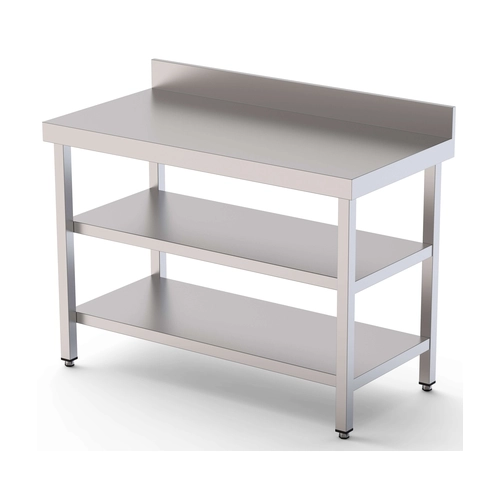 Mesa de Trabalho, WTW160060S2, 600 mm, 2 Prateleiras, Aço Inoxidável - WTW160060S2
