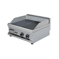 Fry Top Eléctrico y Parrillas Lava a Gas, 6S 6FTER, Encimera Rallada, Eléctrico, 2 x 3,0 Kw - Mes cooking