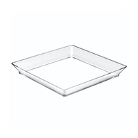 Miniatura Reutilizable - Platito Cuadrado Tray XL 130 ml Transparente - Medidas 13x13x1,5 cm - 192 Unidades por Caja - 601121 - Macadamia