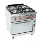 Cocina E80CBG14, 47.7 kW, 4F + Horno Gas 2/1, 4 Fuegos - Granita
