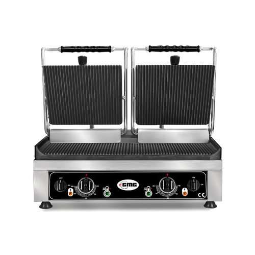 Chapa De Cozinha Inox Grill Elétrica, 3500 W, Aço Inoxidável, 2 / Estriadas, 1 / Lisa, KG-5530-DG - KG-5530-DG