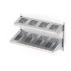 Estantería Inclinada de Pared Móvil, 250 mm, Acero Inoxidable, RI 103 - Granita