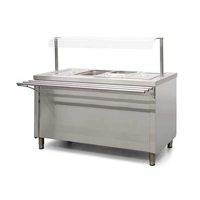 SELF-SERVICE BAÑO MARÍA C/ ESTUFA 4 GN1/1, 1500 x 750 x 850 mm, SKU 2238.002 - Udex