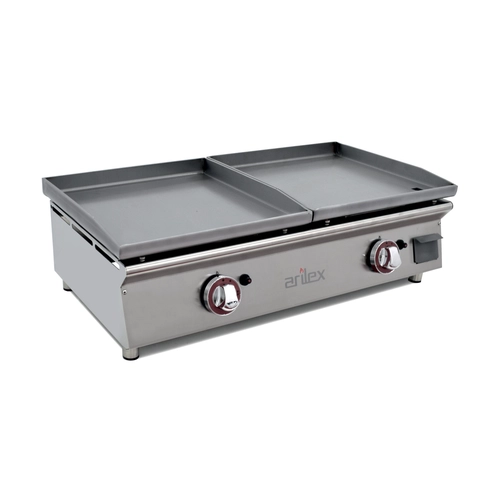 Plancha de Cocina a Gas Arilex Serie Duo, 4040PGLLN, 2.75 + 2.75 kW, Acero Laminado - 4040PGLLN