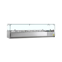 Vitrina Refrigerada Sobre Encimera GN1/3, GVC38-150, 1500 x 395 x 448 mm, +2 a +8 °C, Estructura de Cristal - Tefcold