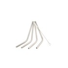 Pajita curva de acero inoxidable 4 unidades, P/68020, Acero inoxidable - 100x100 Chef