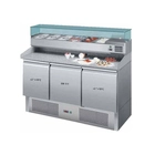 Mesa Fría para Preparación de Pizzas, Granito, 6 GN-1/4 Cubetas Incluidas, MRP-136-EX - Casfri