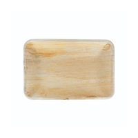 Bandeja Plana Rectangular Palma, 33881, 24x16 cm, Hoja de palma - Macadamia