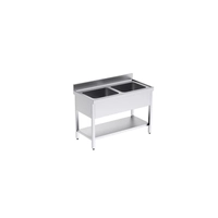 Fregadero Gama 700 con bastidor y estante de 2 Cubetas - FB2E7140 - Distform